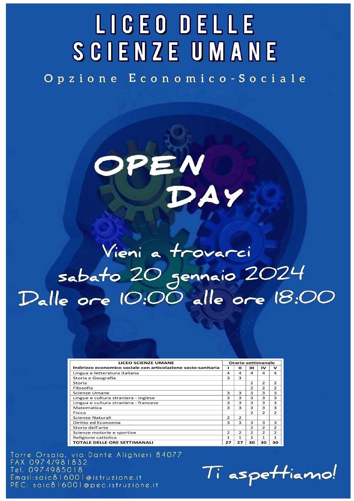 Open day Liceo delle Scienze Umane – opzione economico-sociale